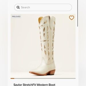 Ariat Saylor Over-the-Knee Western Boot in Ivory